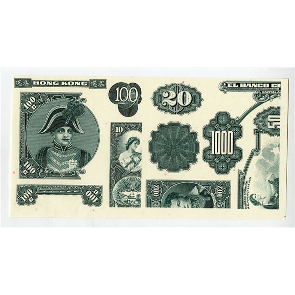 ABNC Sample Vignette & Denominations Highlighted by Hong Kong and Haiti Banknote Elements and Vignet