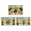 Image 1 : Hungarian Finance Ministry, ND (1852), Trio of Issued Remainder Banknotes