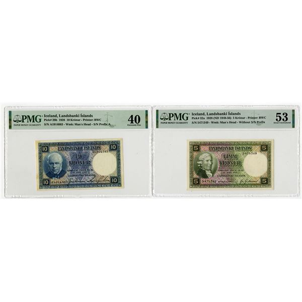 Landsbanki Islands, 1928 and 1948-56, Issued Banknote Pair