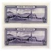 Image 2 : Isle of Man Government, ND (1961), Issued Banknote Pair.