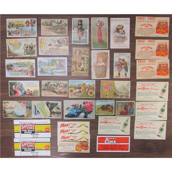Advertising Post Cards, Trade Cards, and blotters, ca.1870 to 1950s.