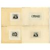 Image 1 : Security Printed Large Die Proof Vignettes Emphasizing the Numeral "3", ca.1820-1840.