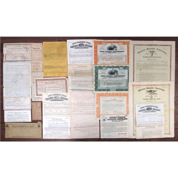 Scripophily and Ephemera Assortment, 1900s to 1930s