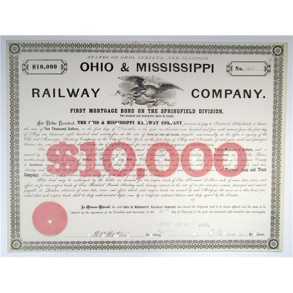 Ohio & Mississippi Railway Co., 1875 I/C Bond