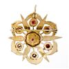 Image 3 : Antique Victorian 14k Gold 1.50 ctw Garnet & Pearl Open Round Brooch Pin Pendant