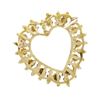 Image 4 : Vintage 14K Yellow Gold Round Cabochon Opal Framed Open Heart Brooch Pin Pendant