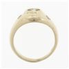 Image 8 : Men's Vintage 14K Gold 0.62 ctw 3 Stone Diamond Domed Polished Wedding Band Ring