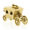 Image 4 : Antique 18K Gold Coach Carriage w/ Functional Wheels Collectible Charm Pendant