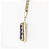 Image 4 : Vintage 14K Gold Alexandrite Large Teardrop Open Polished Frame Pendant Necklace