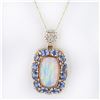 Image 3 : 9.33 ctw Opal, 4.81 ctw Blue Sapphire and 0.82 ctw Diamond 14K Yellow and White