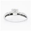 Image 7 : Vintage 14K White Gold.73 ctw Transitional Cut Diamond Engagement Ring w/ Accent