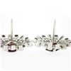 Image 4 : Vintage Platinum 4.02 ctw Rhodolite Garnet & Diamond Snowflake Post Stud Earring