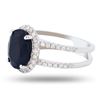 Image 2 : 4.56 ctw Blue Sapphire and 0.62 ctw Diamond 14K White Gold Ring