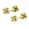 Image 1 : Men's 14k Yellow Gold 0.10 ctw Diamond Polished Love Knot Reversible Cuff Links