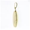 Image 4 : Italian 14k Yellow Gold Polished Grooved Vertical Work Large Oval Locket Pendant
