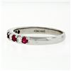 Image 5 : New 14K White Gold 3mm 0.62 ctw Alternating Shared Prong Ruby & Diamond Band Rin