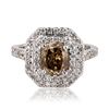 Image 1 : 1.57 ctw Fancy Dark Yellowish Brown CENTER Diamond 14K White Gold Ring (2.31 ctw