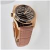 Image 2 : Rolex Zebra Pave Rose Gold Genuine Alligator Leather Wristwatch