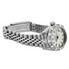 Image 4 : Rolex Ladies Stainless Steel Silver Index White Gold Pyramid Diamond Bezel Date