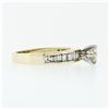 Image 5 : 14k Gold 1.41 ctw Round Diamond Solitaire Channel Baguette Promise Engagement Ri