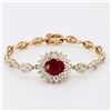 Image 1 : 5.19 ctw Ruby and 5.18 ctw Diamond 14K Yellow Gold Bracelet
