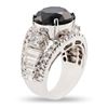 Image 3 : 8.57 ctw Black CENTER Diamond 14K White Gold Ring (12.51 ctw Diamonds)