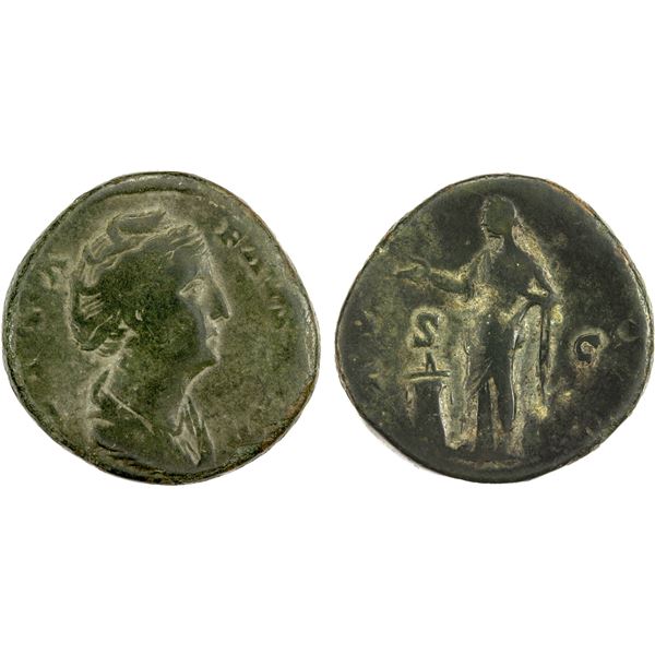 ROMAN EMPIRE: Faustina Senior, 141-161, AE sestertius (25.98g), VF