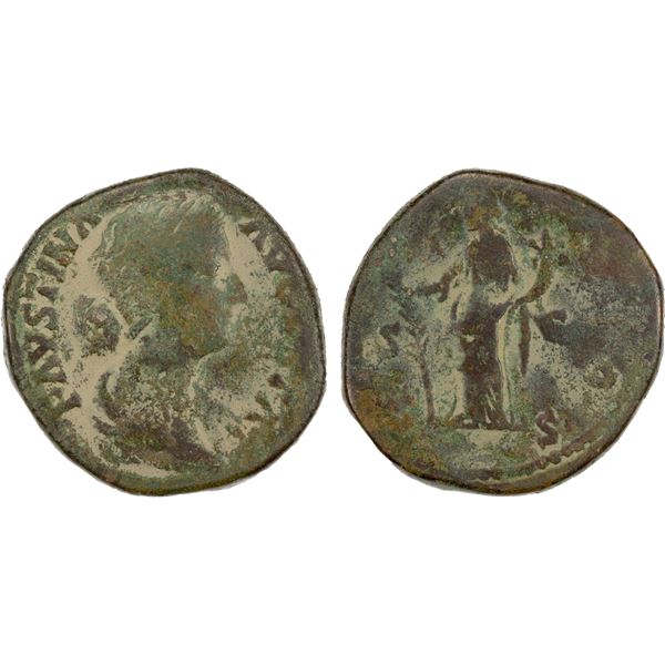 ROMAN EMPIRE: Faustina Junior, 146-176, AE sestertius (25.3g), VG