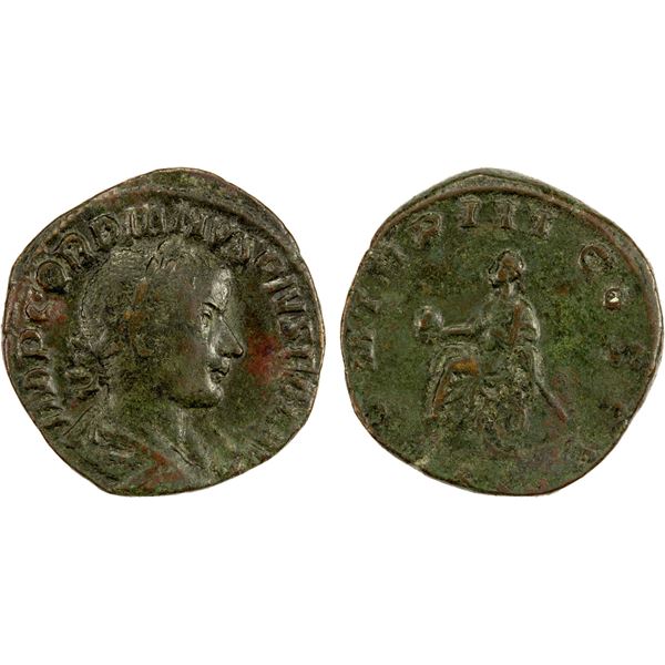 ROMAN EMPIRE: Gordian III, 238-244 AD, AE sestertius (18.10g), VF