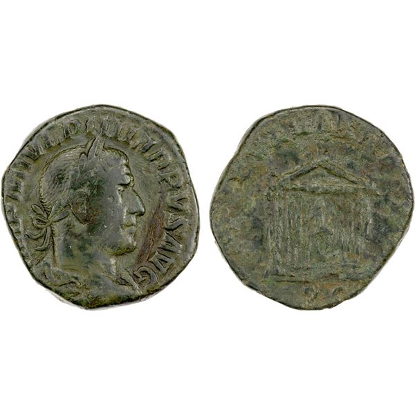 ROMAN EMPIRE: Philip I, 244-249 AD, AE sestertius (19.95g), Fine