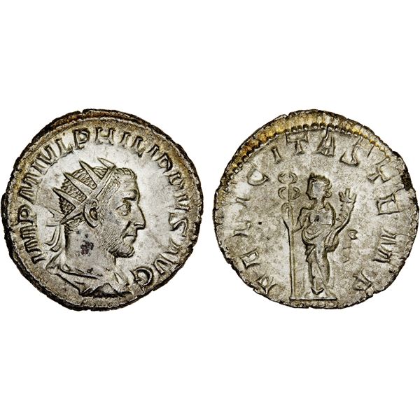 ROMAN EMPIRE: Philip I, 244-249 AD, AR Antoninianus (4.11g), Rome, 244-247, VF