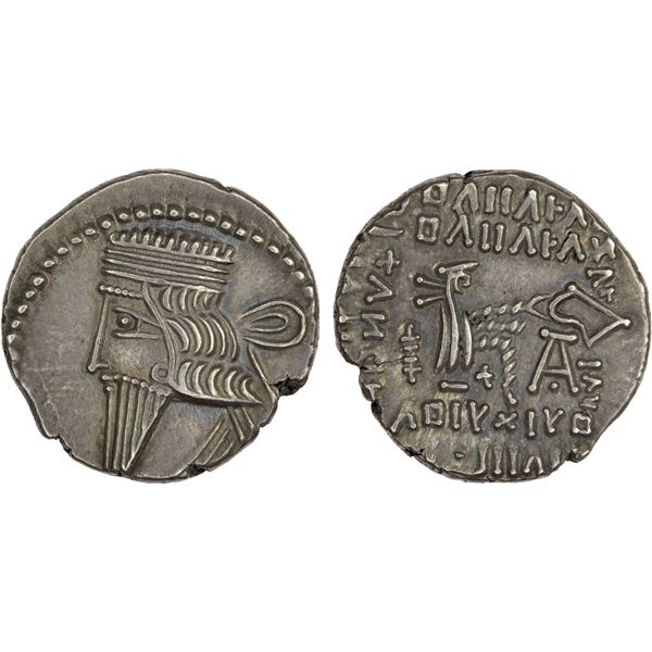 PARTHIAN KINGDOM: Vologases III, 105-147 AD, AR drachm (3.83g), XF-AU
