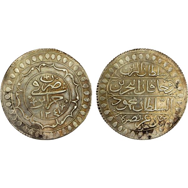 OTTOMAN ALGIERS: Mahmud II, 1808-1839, AR 2 budju (19.16g), Jaza'ir, AH1241, XF