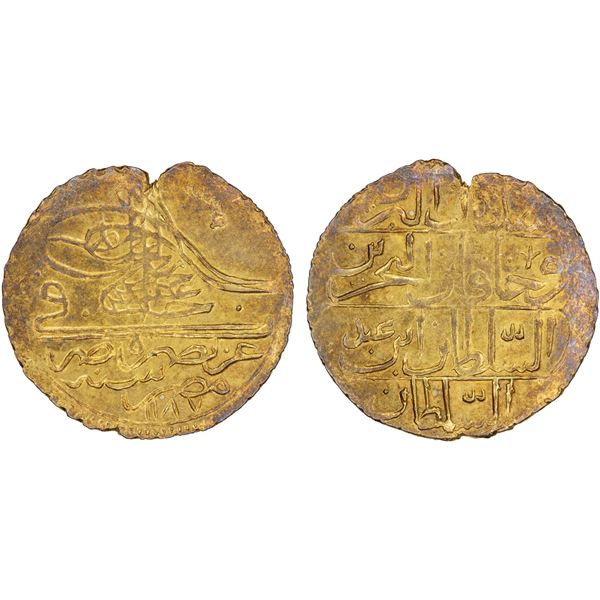 OTTOMAN EGYPT: Abdul Hamid I, 1774-1789, AV zeri mahbub (2.59g), Misr, AH1187, XF