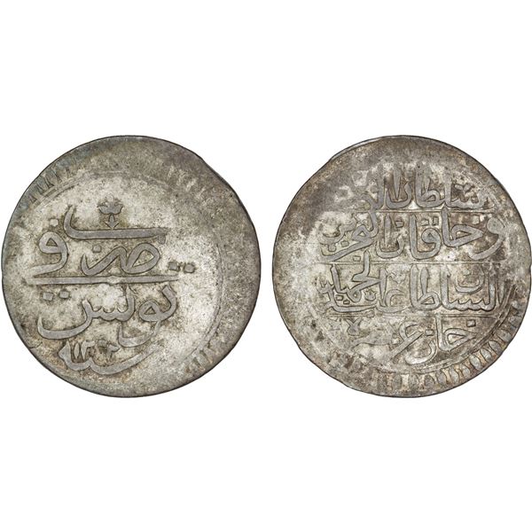 OTTOMAN TUNIS: Abdul Hamid I, 1774-1789, BI piastre (14.61g), AH1202, VF