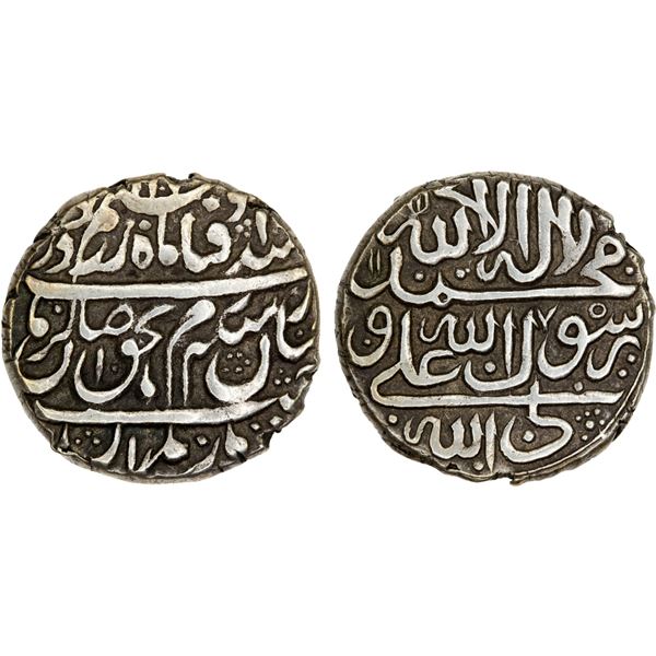 ZAND: Karim Khan, 1753-1779, AR rupi, Mazandaran, AH117x, choice VF