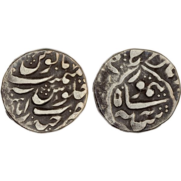 DURRANI: "Taimur Shah", 1772-1793, but struck 1836-1840, AR rupee (7.62g), Haidarabad Sind, ND, Abou