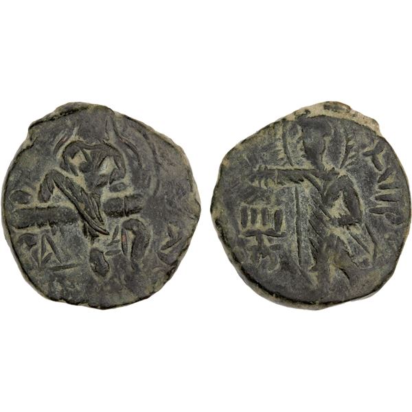 KUSHAN: Huvishka, c. 155-187, AE 22 (8.55g), VF-XF