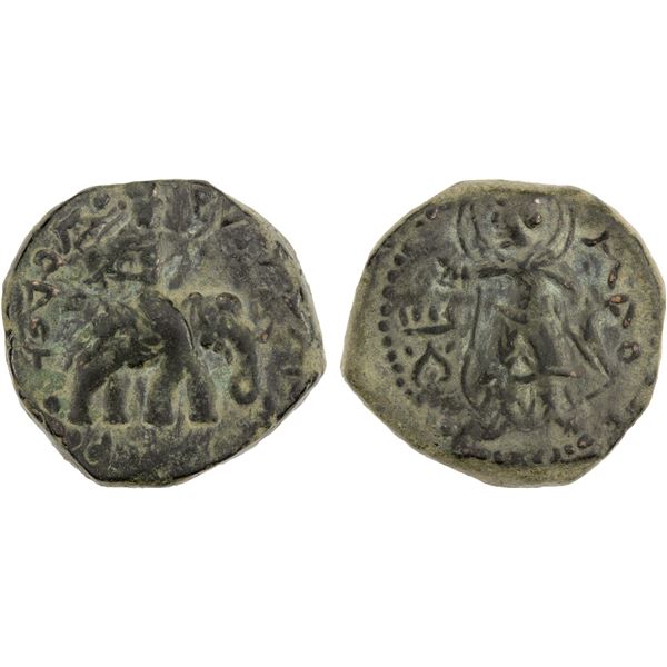 KUSHAN: Huvishka, c. 155-187, AE tetradrachm (15.09g), VF