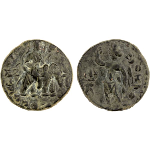 KUSHAN: Huvishka, c. 155-187, AE tetradrachm (10.25g), Choice VF