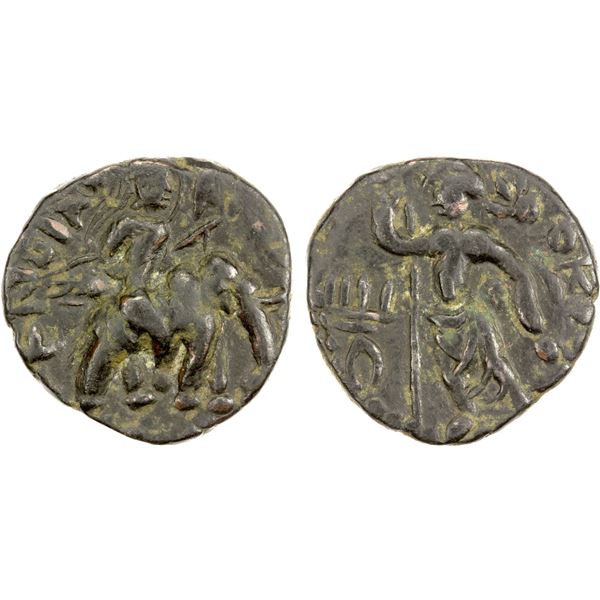 KUSHAN: Huvishka, c. 155-187, AE tetradrachm (10.11g), VF