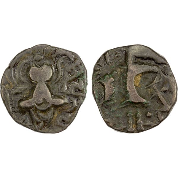 JAMMU & KASHMIR: Pratapaditya II, 5th century, debased AV dinar (7.29g), lovely VF