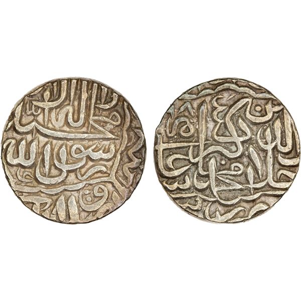 MUGHAL: Akbar, 1556-1605, AR rupee, Jaunpur, AH985, VF