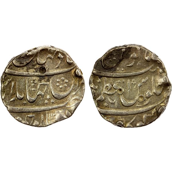 MUGHAL: Jahandar, 1712-1713, AR rupee (11.37g), Azamnagar Gokak, AAH112x year 6 (sic), VF