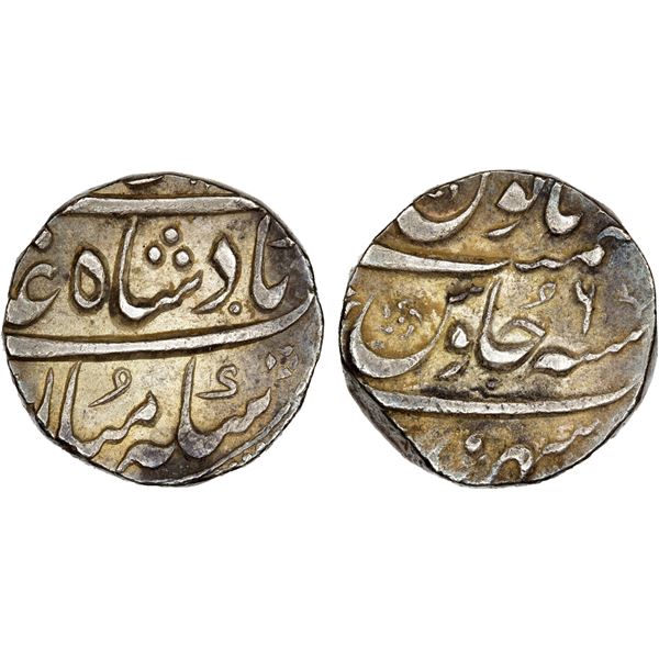 MUGHAL: Muhammad Shah, 1719-1748, AR rupee (11.52g), Sahrind, year 6, XF