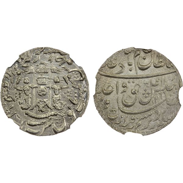 AWADH: Wajid Ali Shah, 1847-1856, AR rupee, Lucknow, AH1269 year 6, NGC MS66