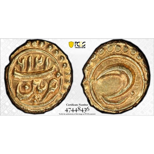 MYSORE: Tipu Sultan, 1782-1799, AV fanam (0.36g), Patan, AM1216 (1787), PCGS MS63