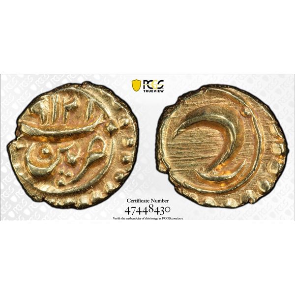 MYSORE: Tipu Sultan, 1782-1799, AV fanam (0.37g), Patan, AM1219 (1790), PCGS MS64