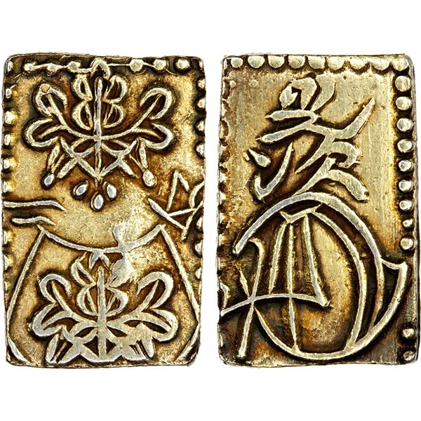 JAPAN: Meiji, 1867-1912, AV 2 bu (2.97g), Edo mint, XF