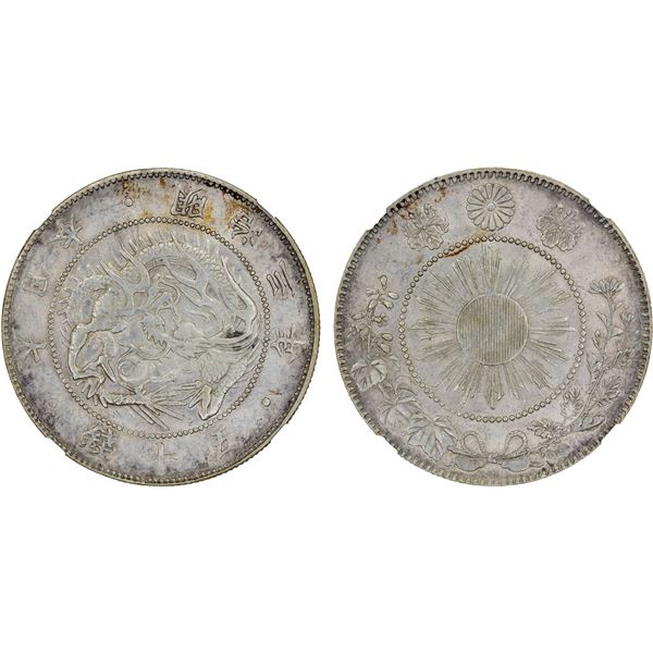 JAPAN: Meiji, 1867-1912, AR 50 sen, year 3 (1870), NGC UNC Details